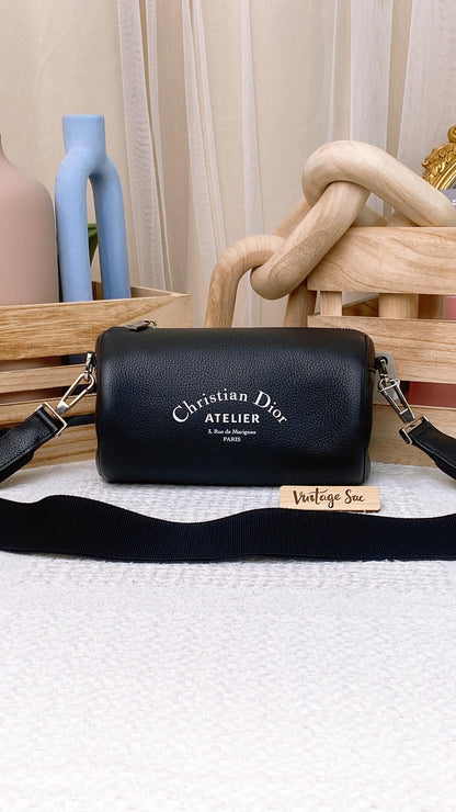 Black Calfskin Roller Bag