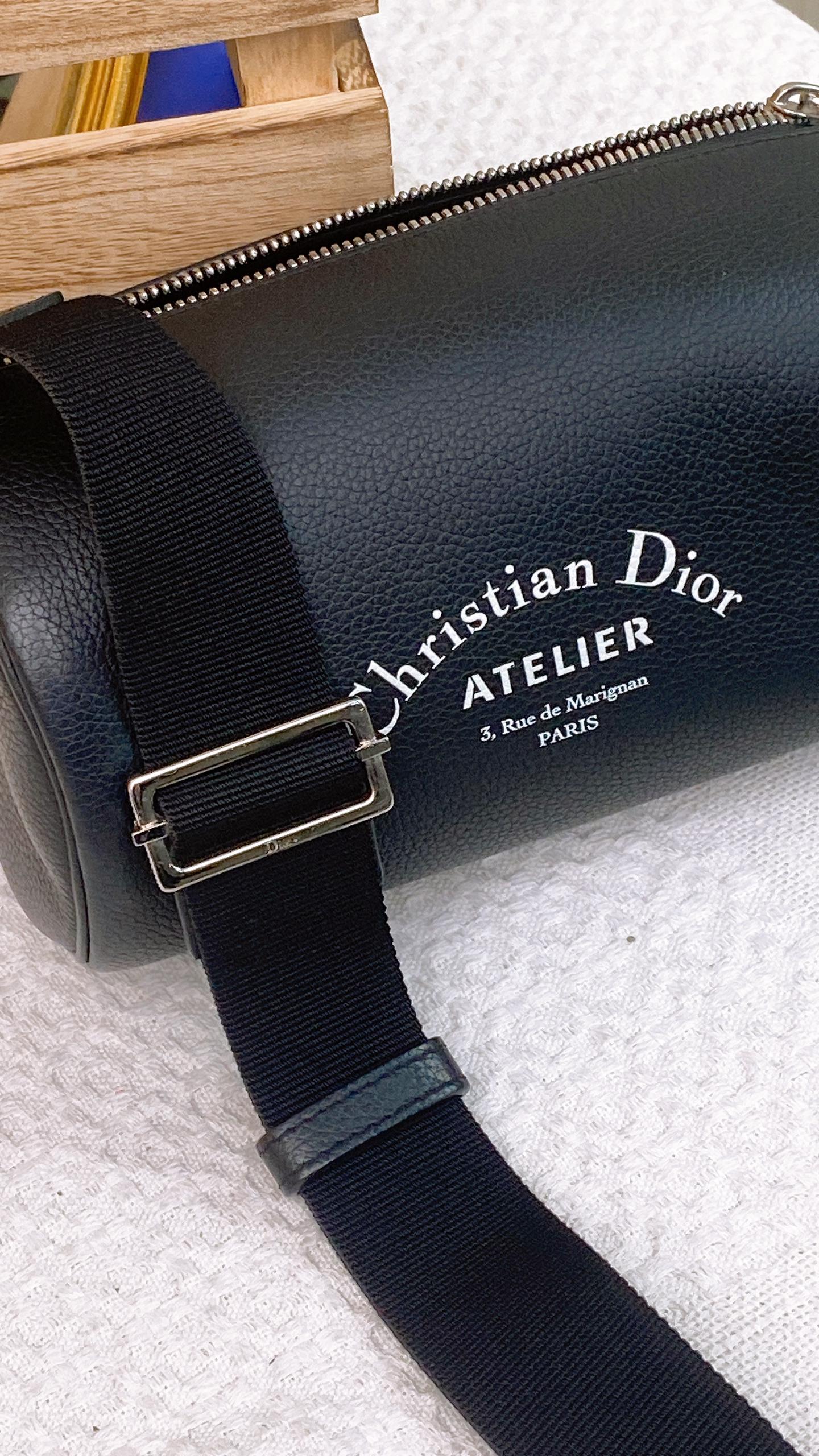 Black Calfskin Roller Bag