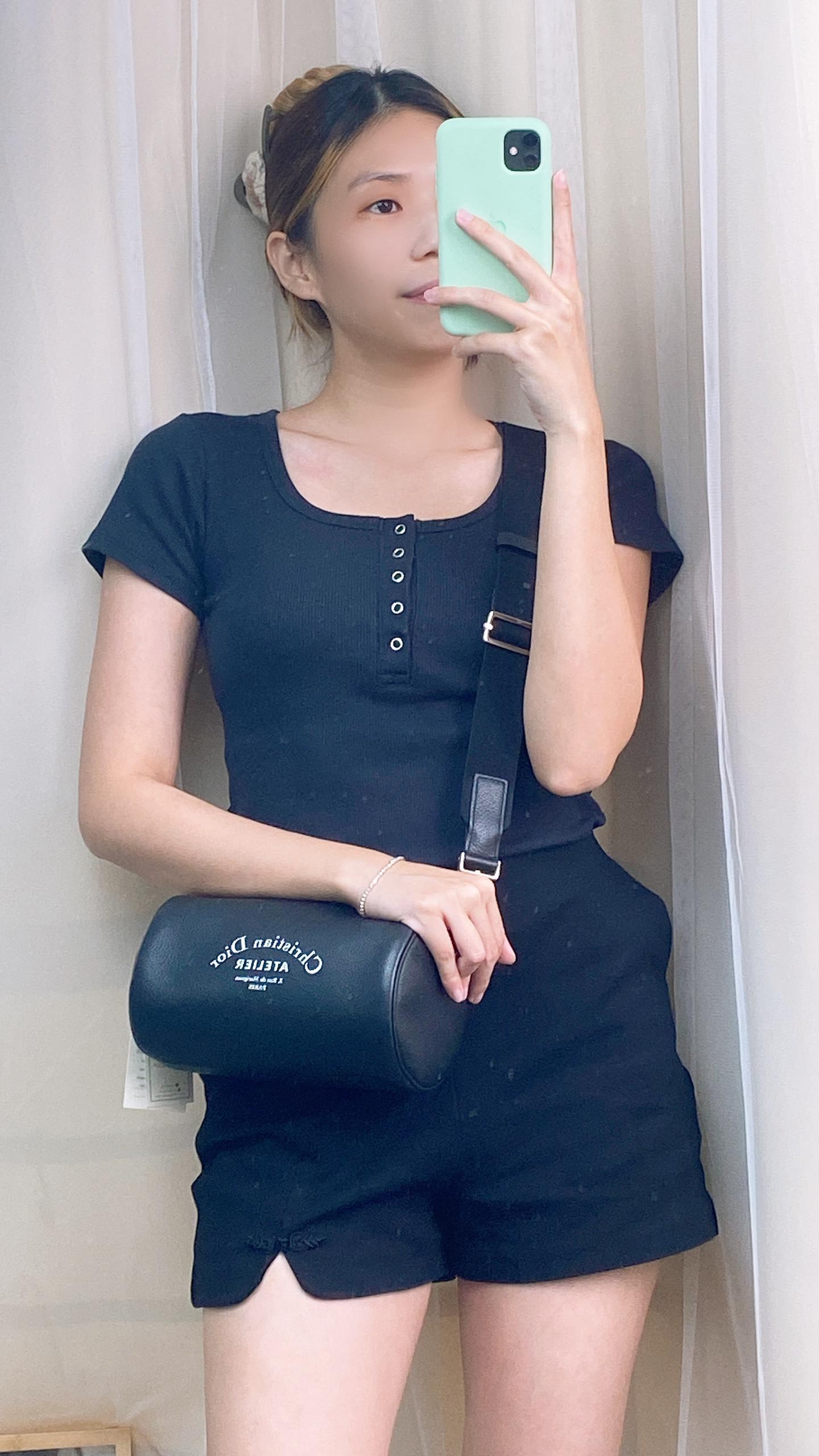 Black Calfskin Roller Bag