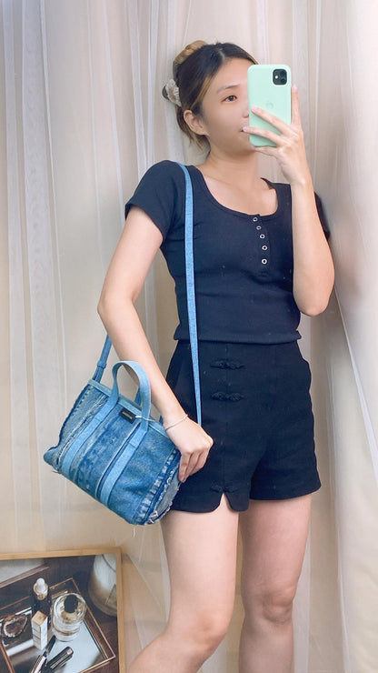 Balenciaga Denim Barbers Tote Bag