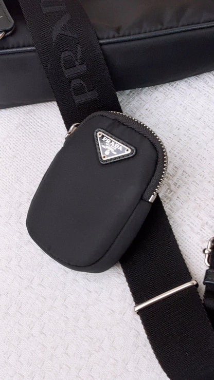 Prada Black Nylon Reedition 2005 3in1 Hobo