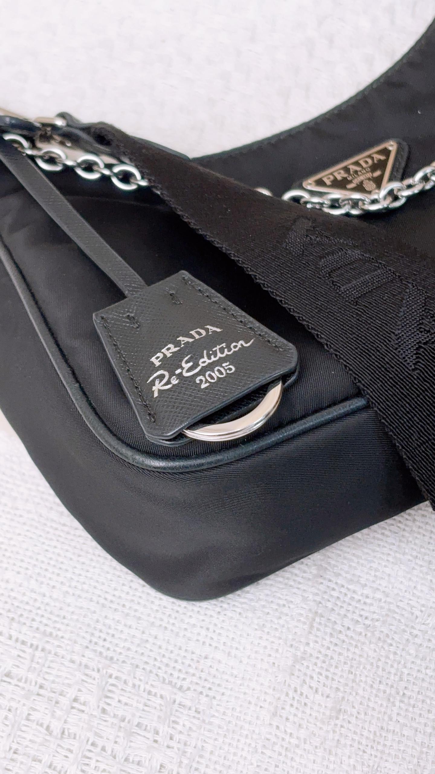 Prada Black Nylon Reedition 2005 3in1 Hobo