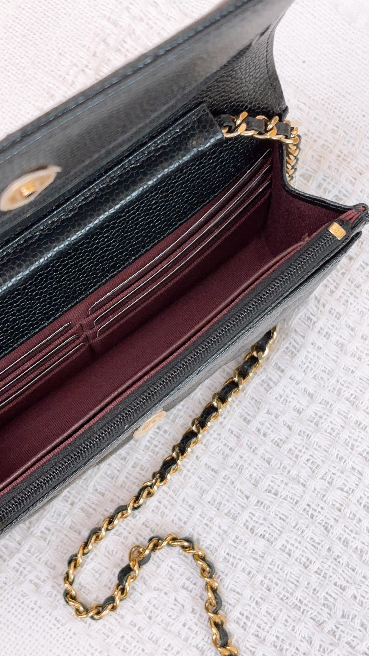 Chanel Black Caviar Classic WOC (GHW)