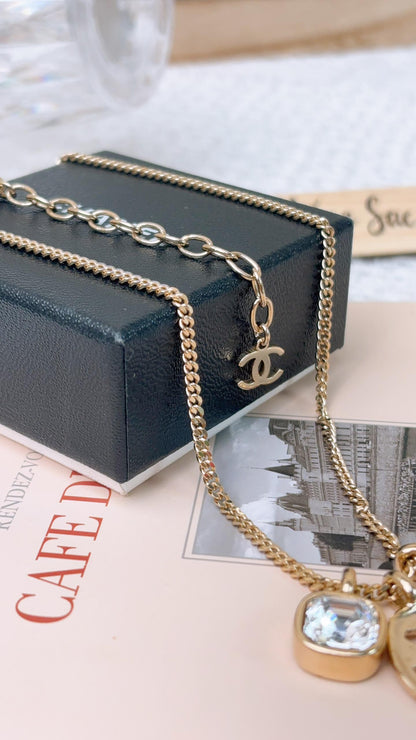 Chanel Light Gold Multi Pendant Necklace