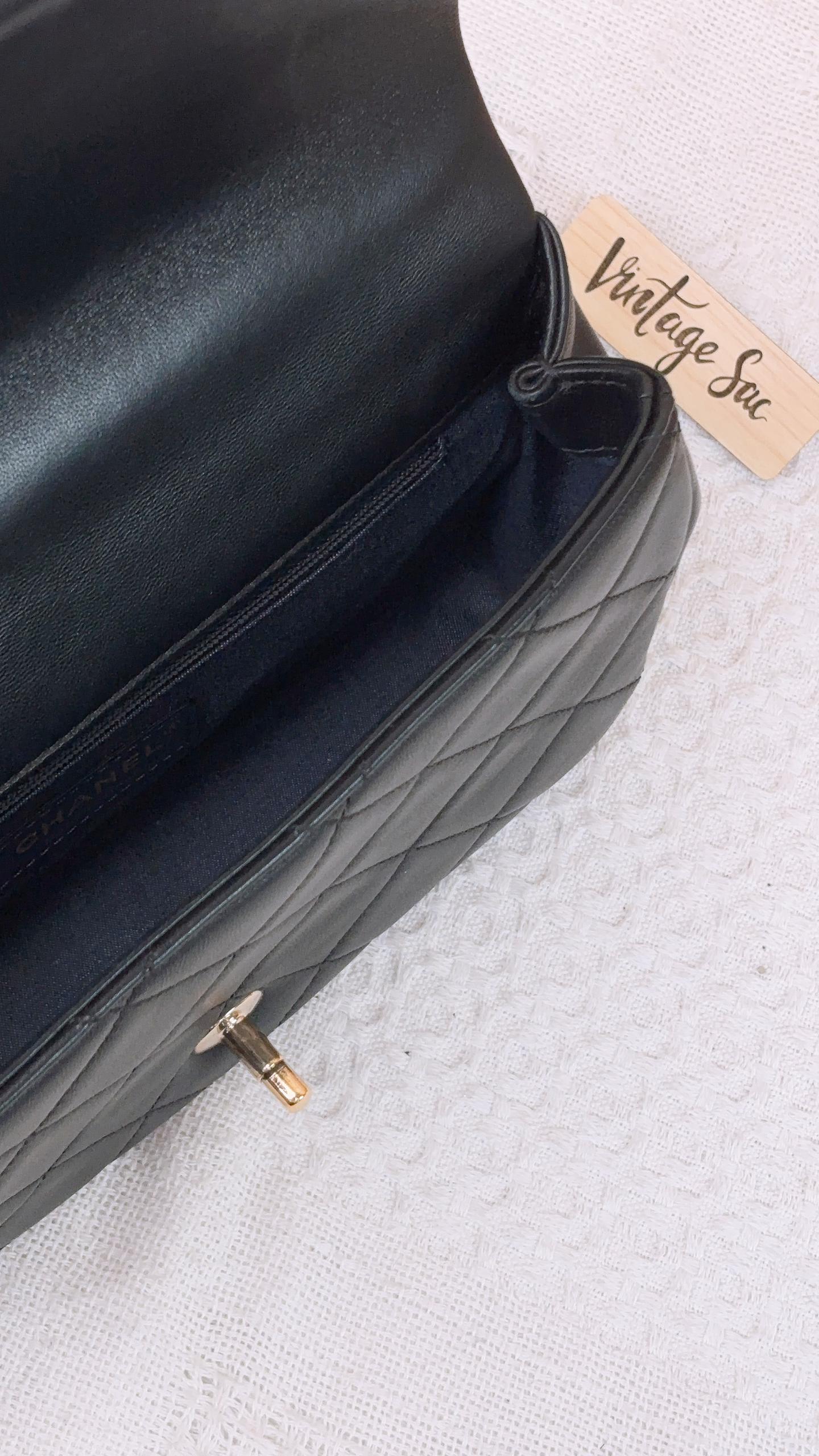 Chanel Black Lambskin Elegant Chain Flap Bag (LGHW)