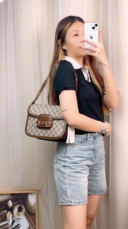 Gucci Brown Medium Horsebit 1955 (GHW)