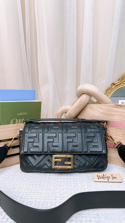 Fendi Black Medium Baguette