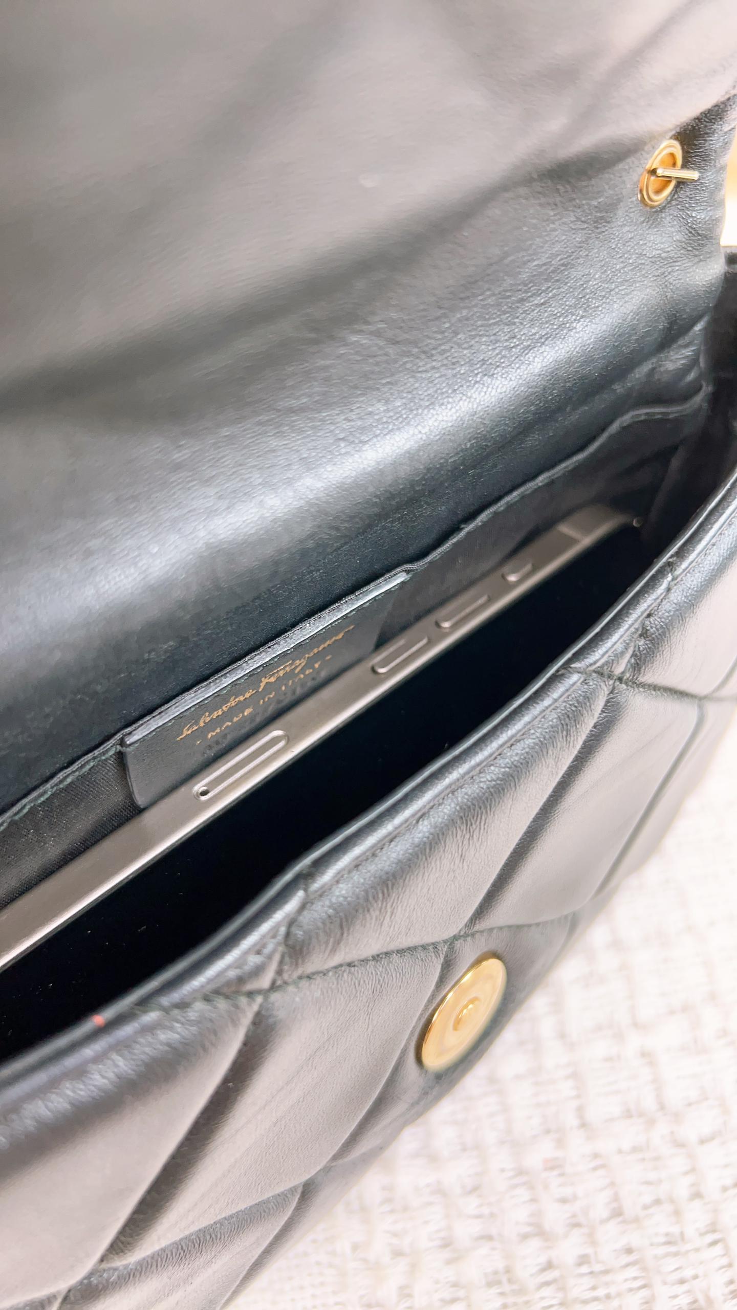 SF Black Quilted Miss Vara Chain Bag (GHW)