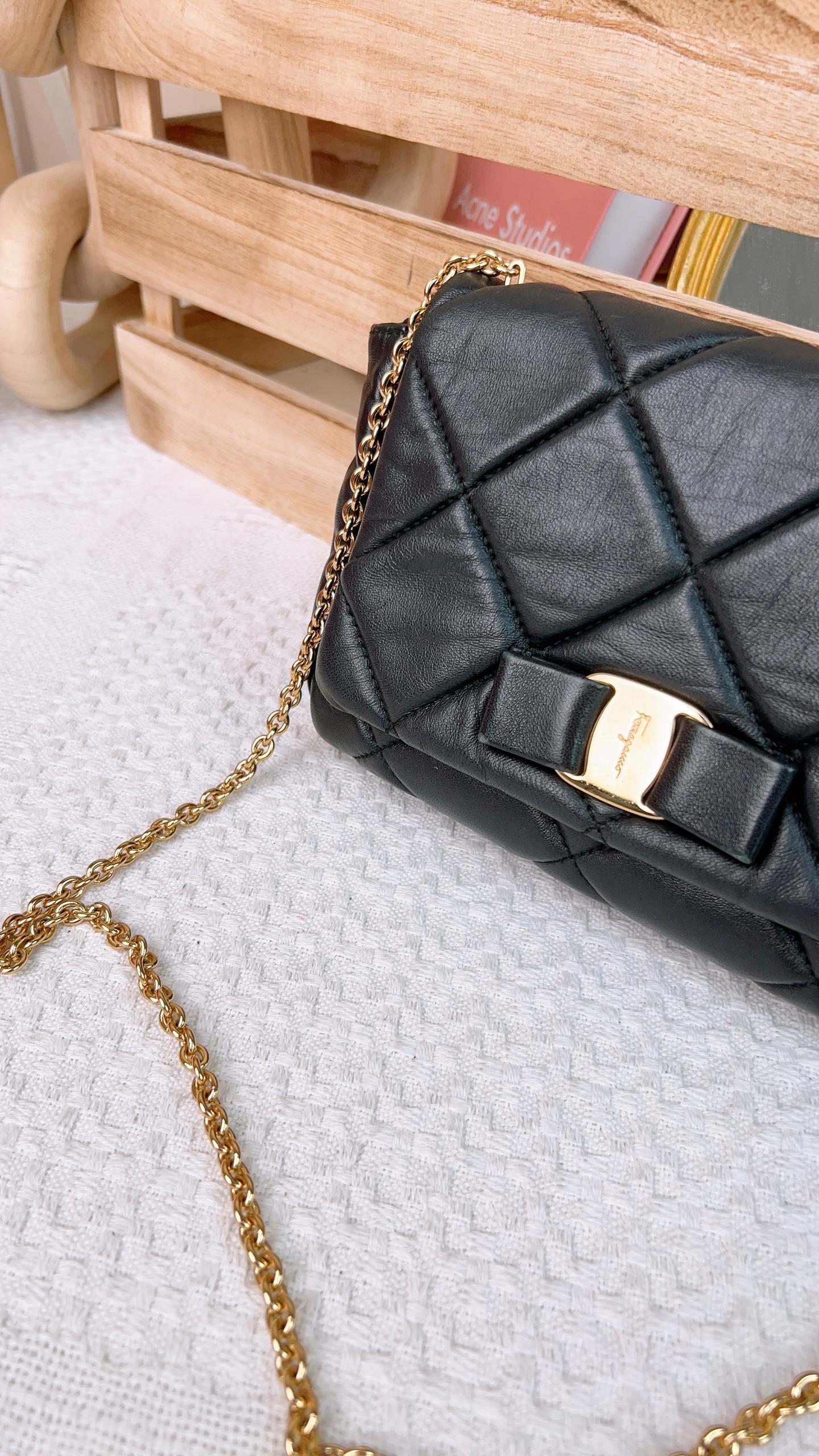 SF Black Quilted Miss Vara Chain Bag (GHW)