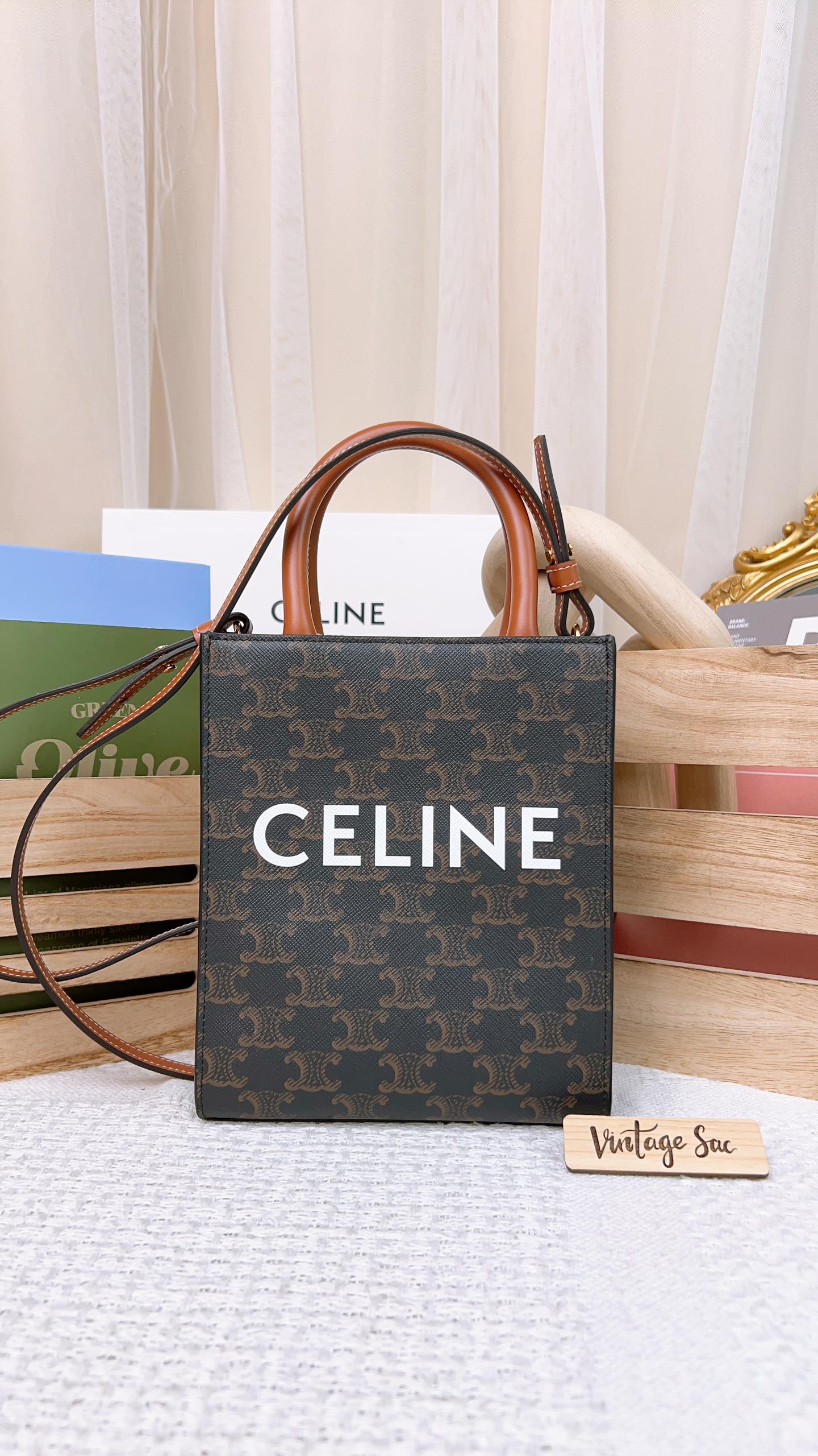 Celine Triomphe Vertical Mini Cabas