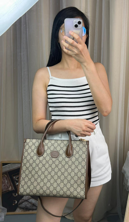 Gucci Beige x Brown 2-Way Tote