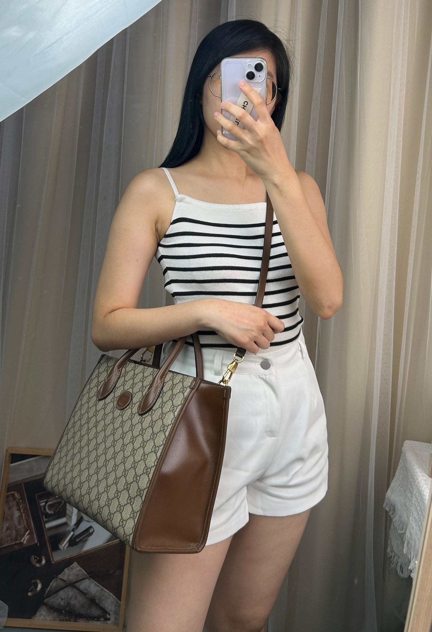 Gucci Beige x Brown 2-Way Tote