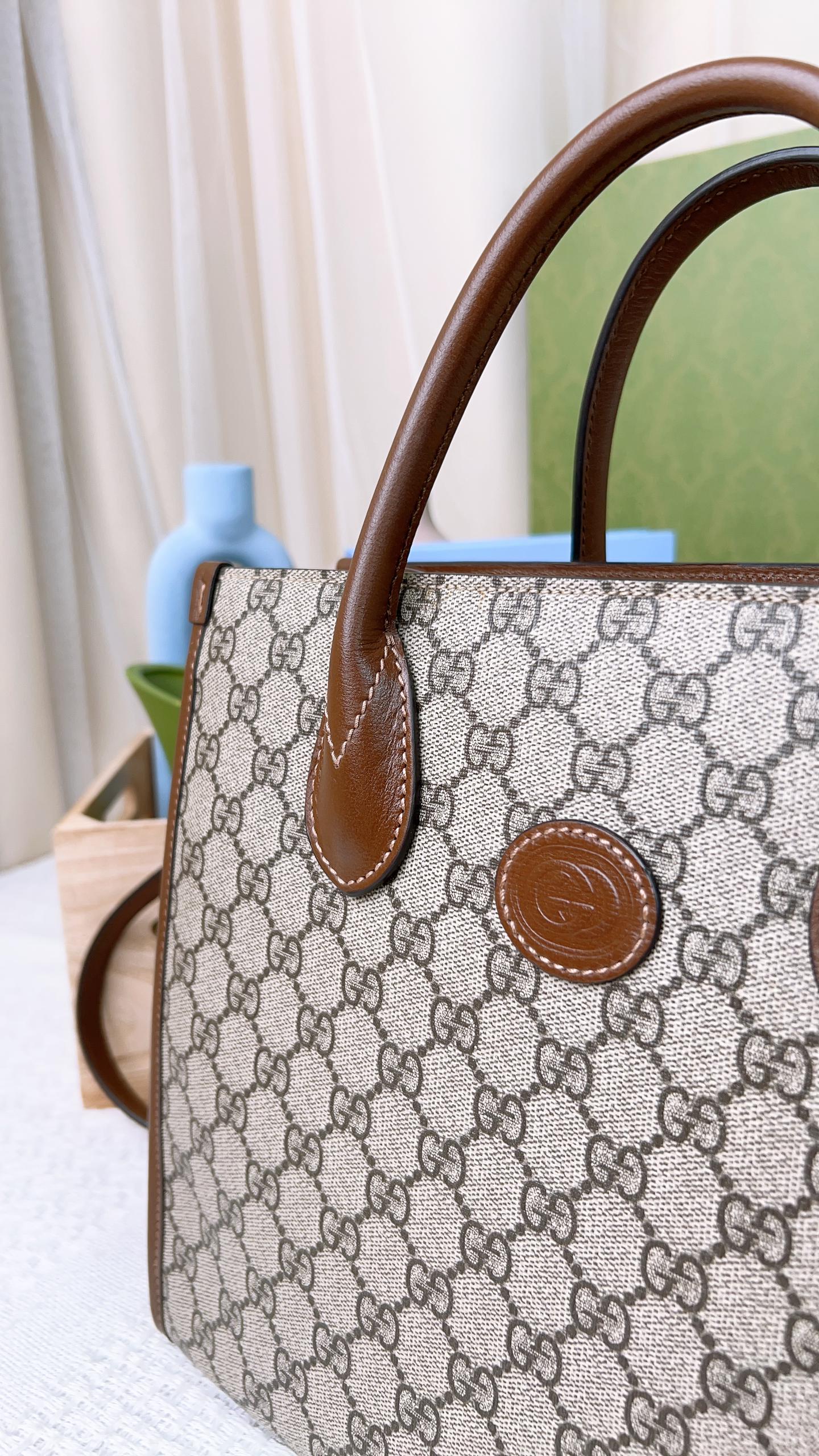Gucci Beige x Brown 2-Way Tote