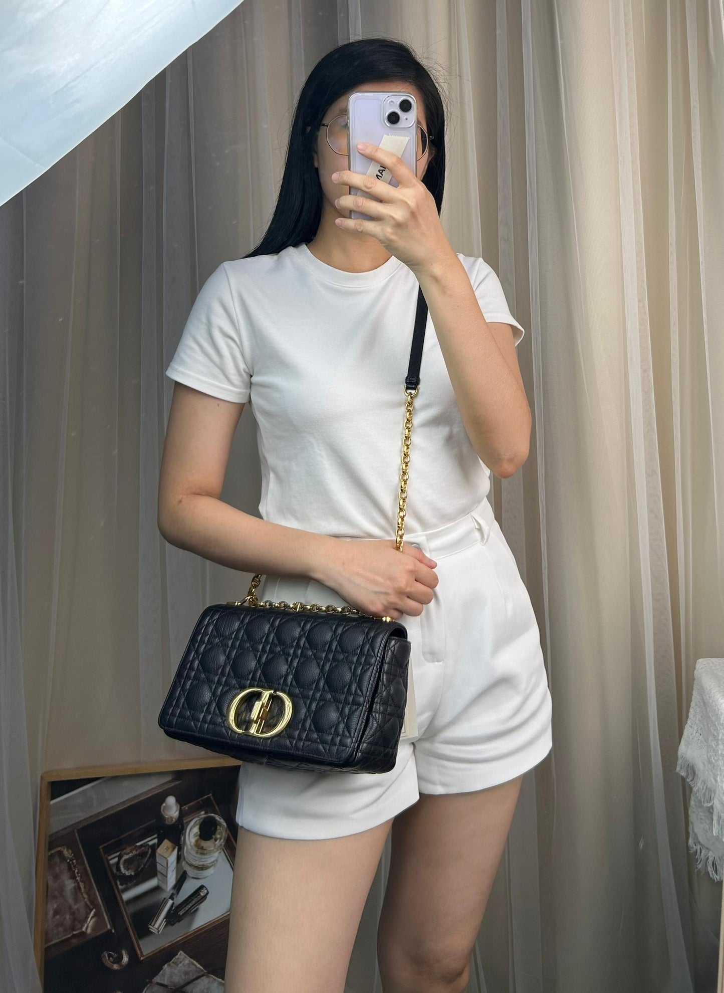 Dior Black Medium Caro (GHW)