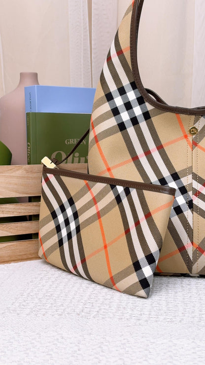 Burberry Brown Small Check Shoulder Bag