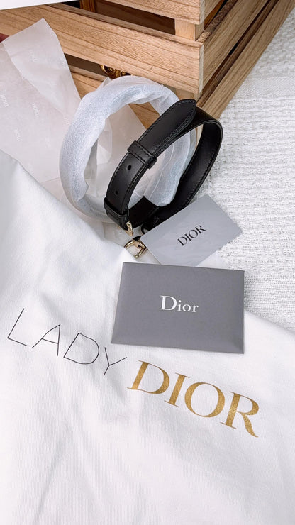 Dior Black Lambskin Large Lady D (LGHW)