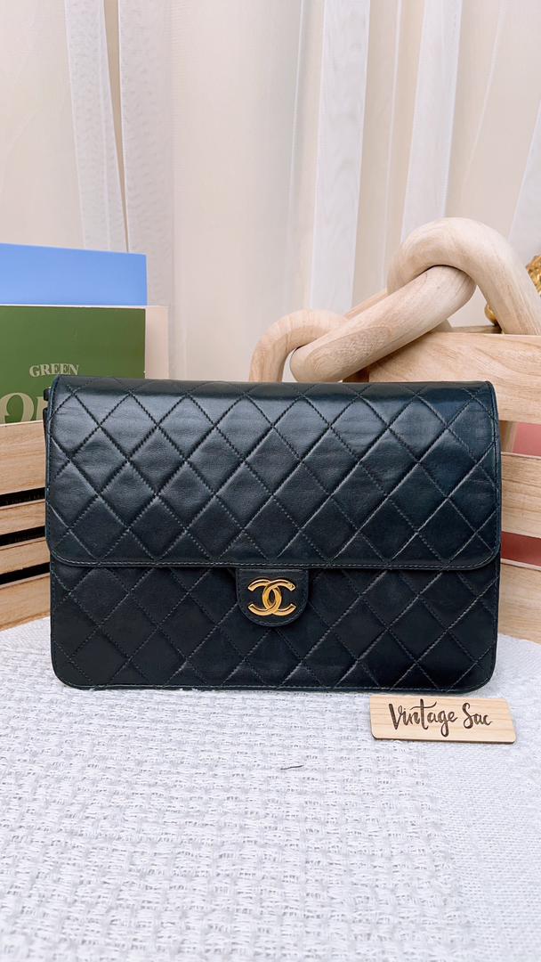Chanel Black Lambskin Envelope Flap (GHW)