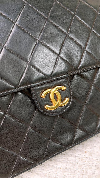 Chanel Black Lambskin Envelope Flap (GHW)