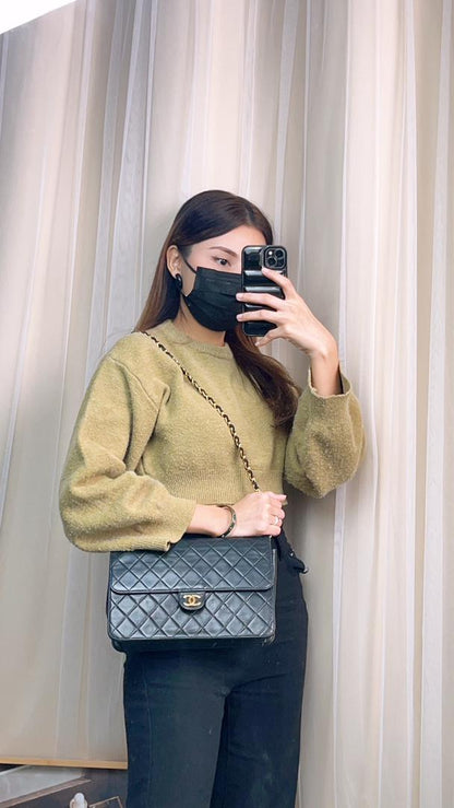 Chanel Black Lambskin Envelope Flap (GHW)