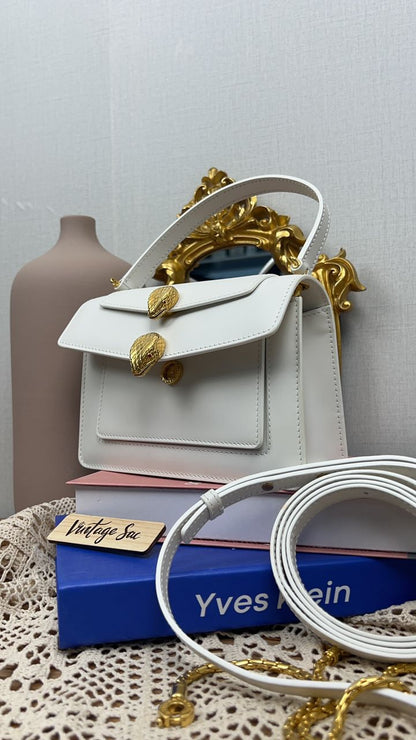 Bvlgari White Serpenti Belt Bag