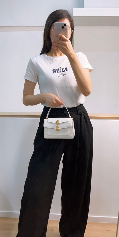 Bvlgari White Serpenti Belt Bag
