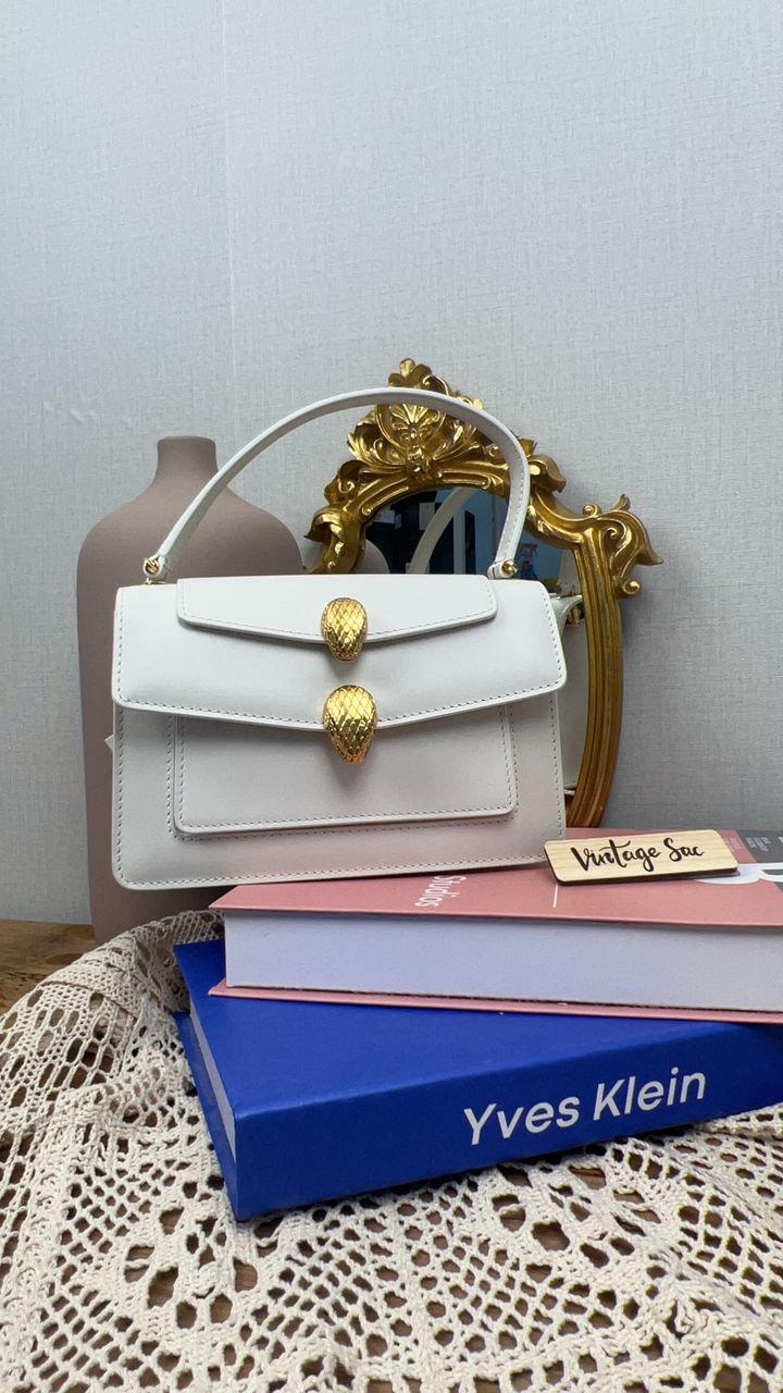 Bvlgari White Serpenti Belt Bag