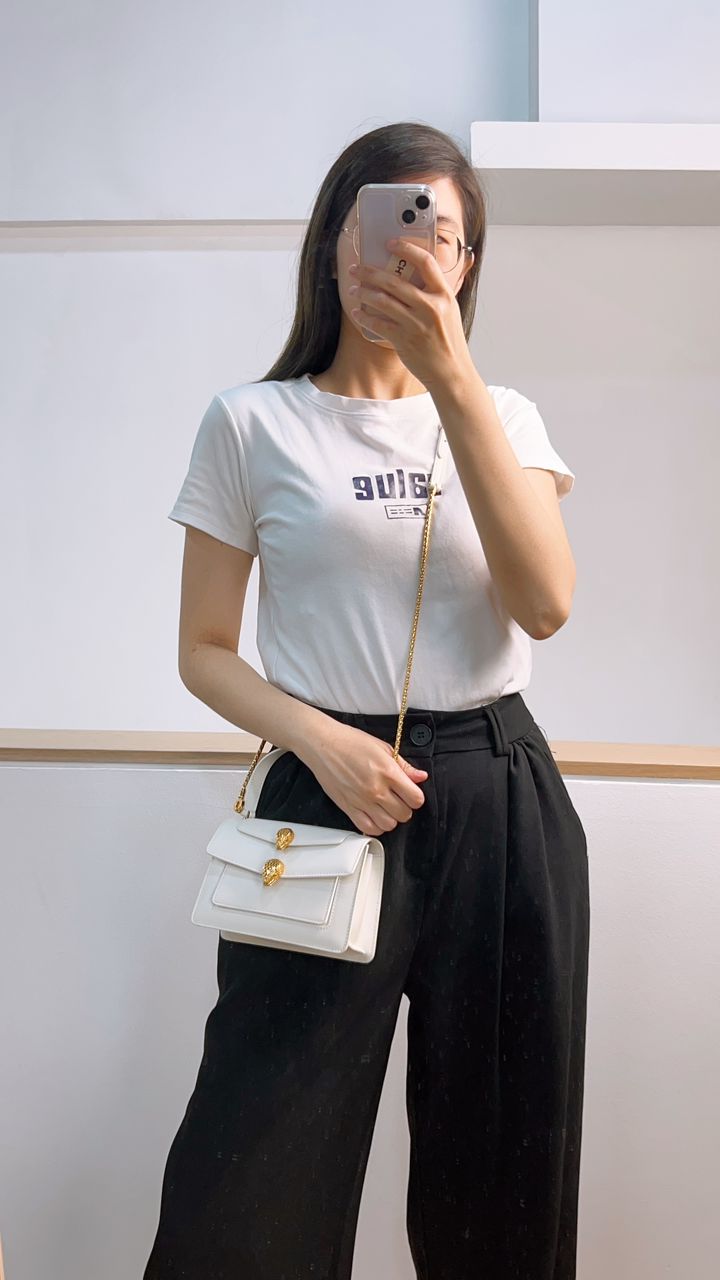 Bvlgari White Serpenti Belt Bag