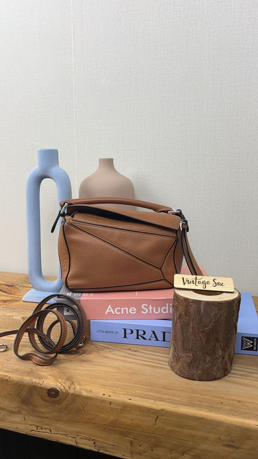 Loewe Mini Tan Puzzle Bag (SHW)