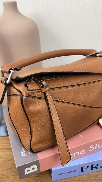 Loewe Mini Tan Puzzle Bag (SHW)