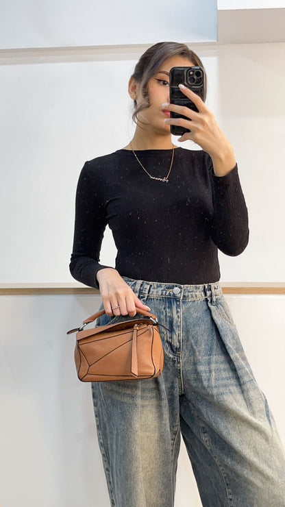 Loewe Mini Tan Puzzle Bag (SHW)