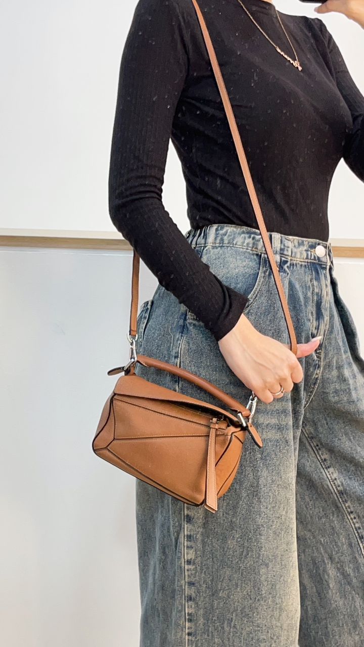 Loewe Mini Tan Puzzle Bag (SHW)