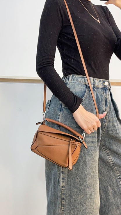 Loewe Mini Tan Puzzle Bag (SHW)