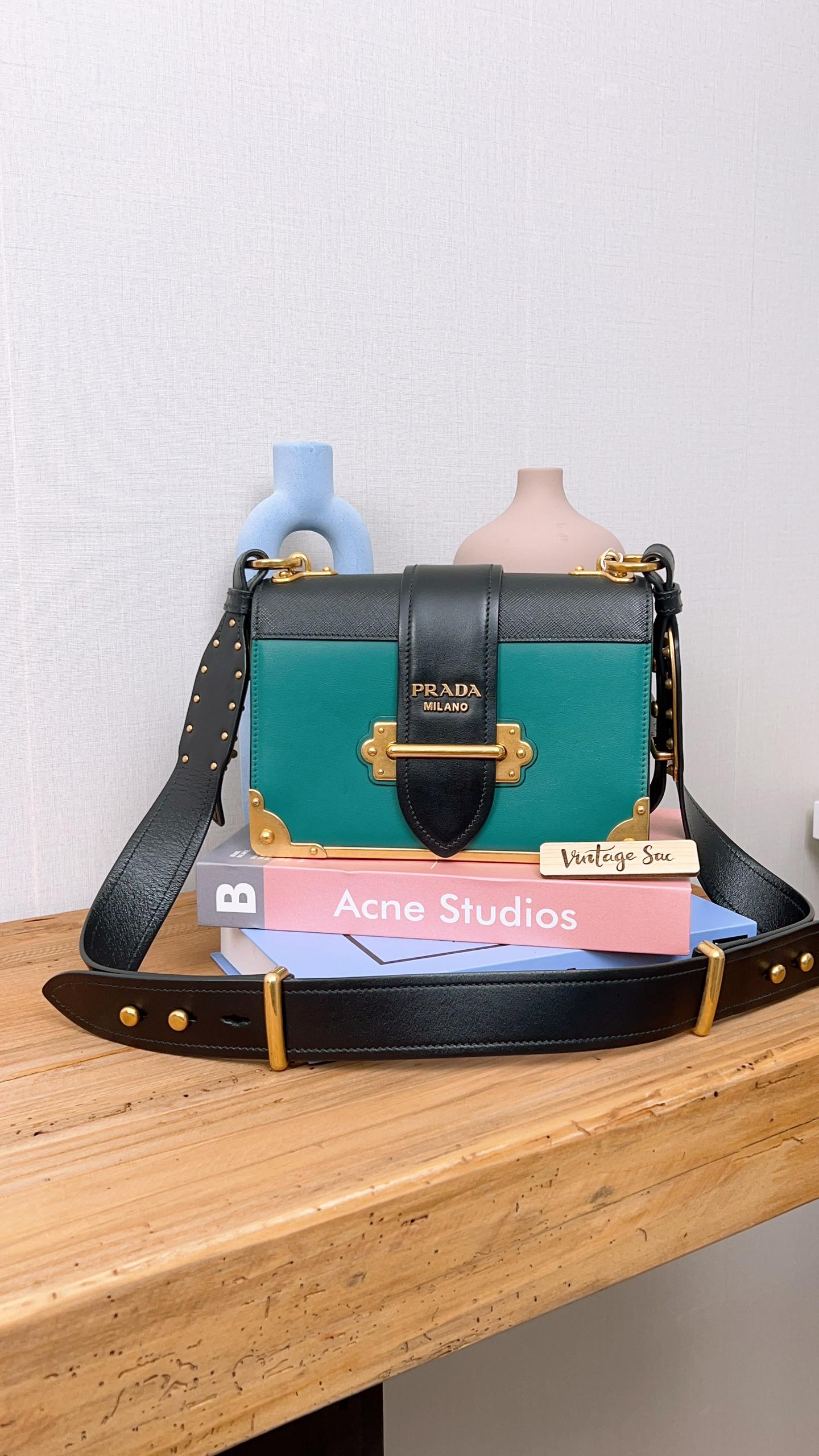 Prada Cahier Biliardo Green Black (GHW)