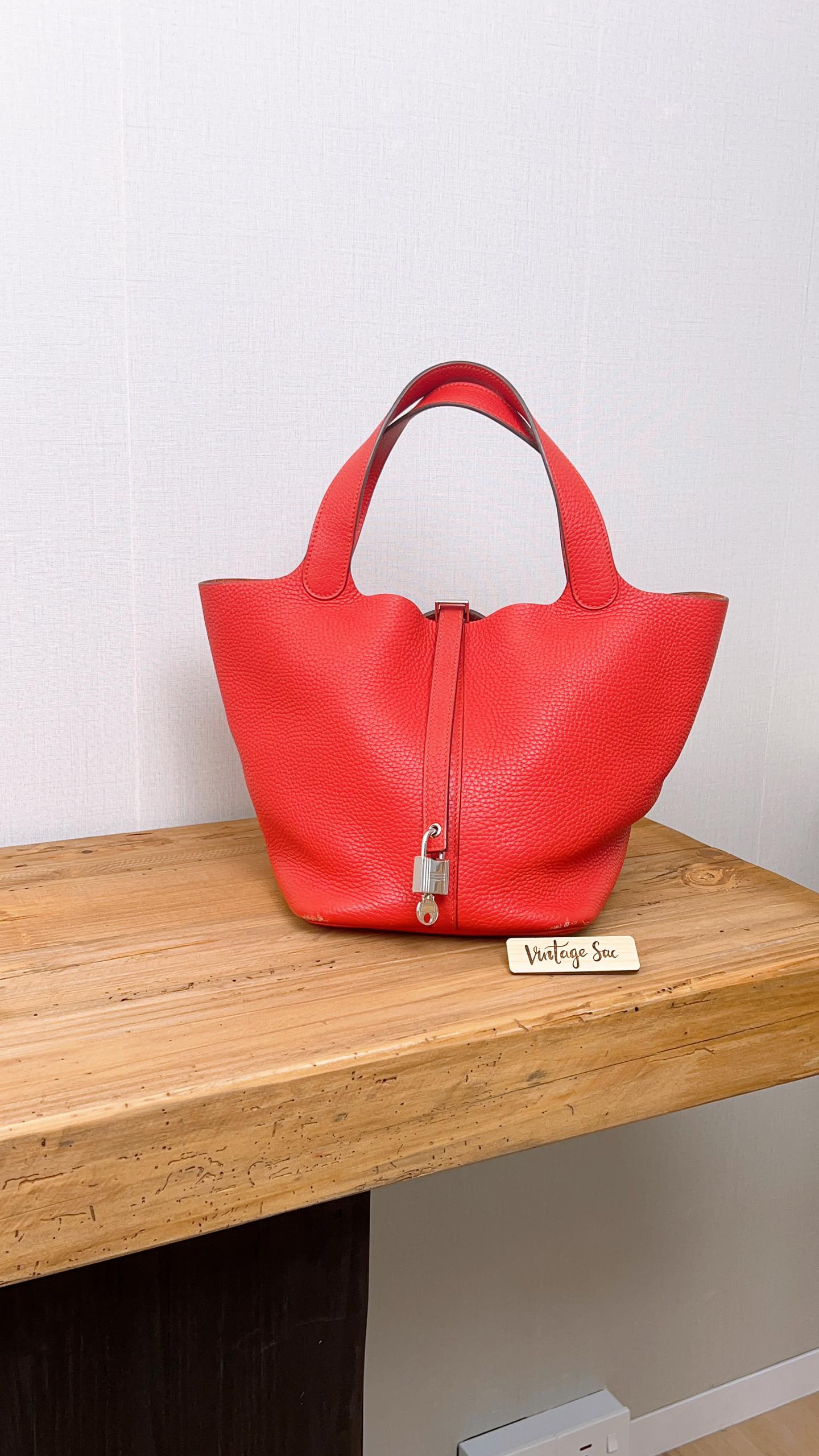 Hermes Picotin 22 in Red Clemence