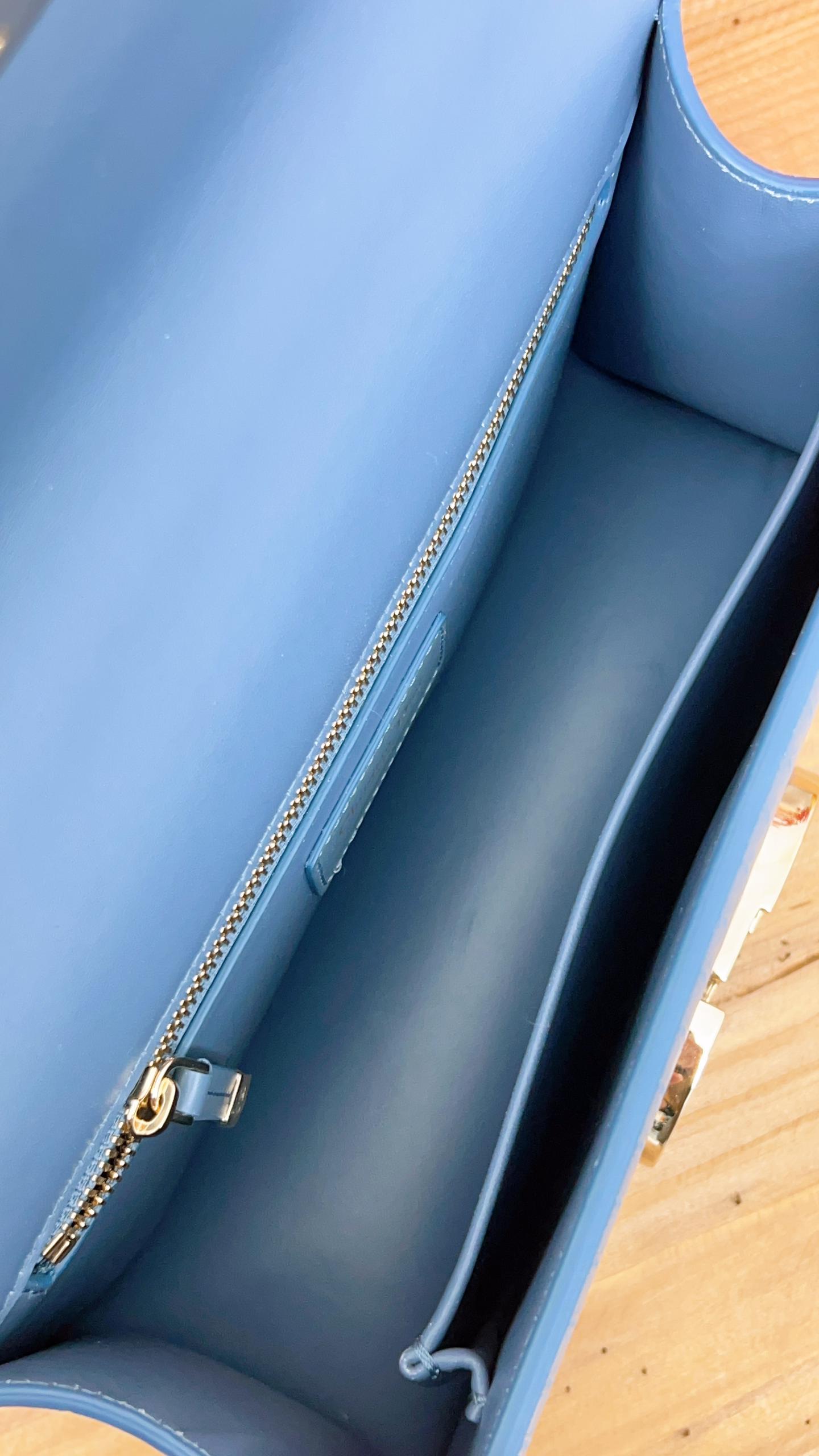 Dior Blue Micro Cannage 30 Montaigne Shoulder Bag (GHW)