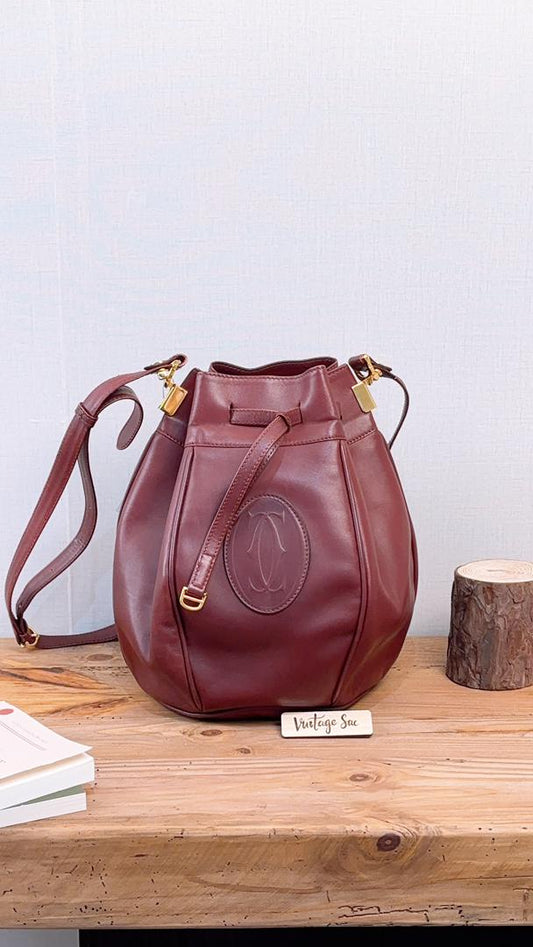 Bordeaux Must de Cartier Bucket Bag