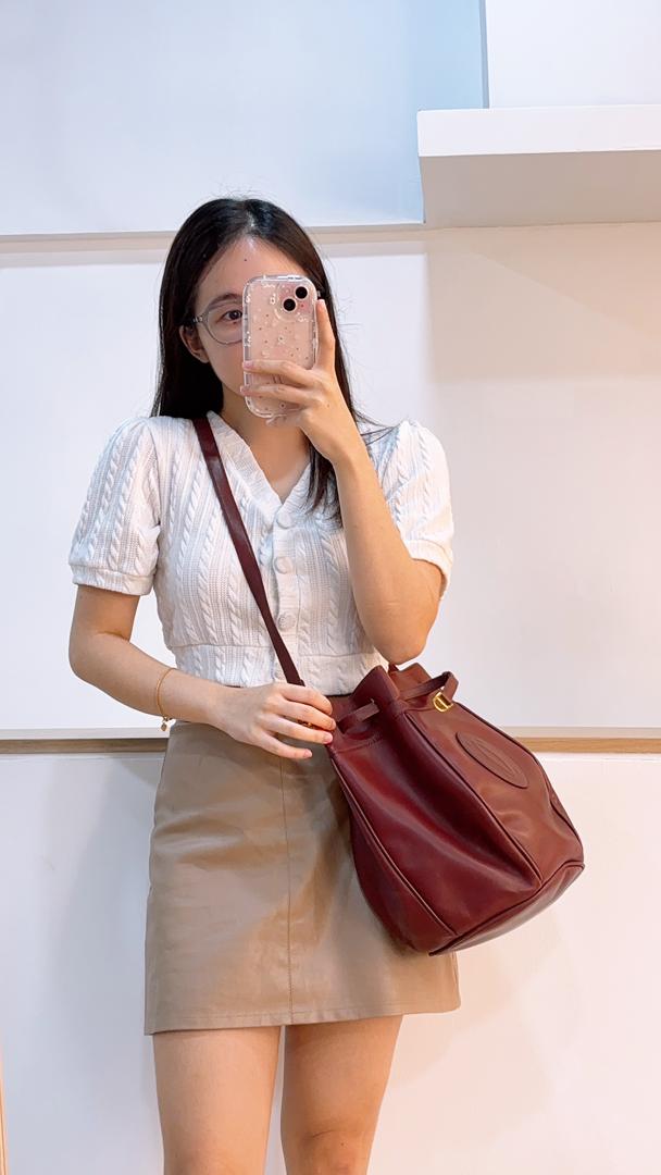 Bordeaux Must de Cartier Bucket Bag