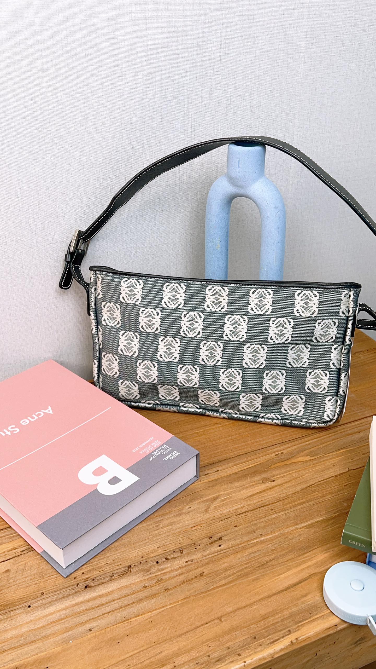 Loewe Anagram Canvas Vintage Shoulder Bag