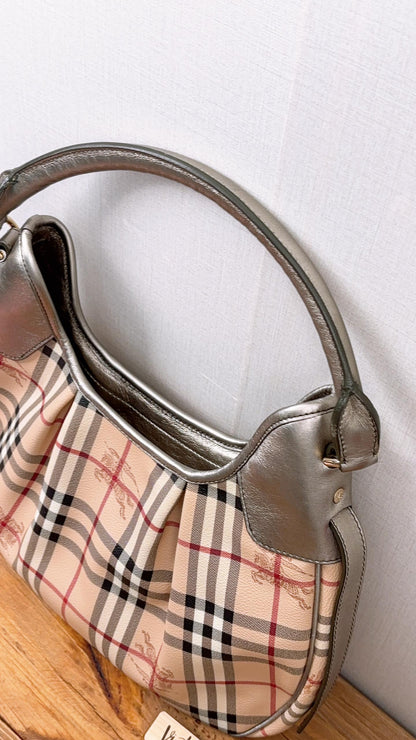 Burberry Beige Haymarket Check Shoulder Bag