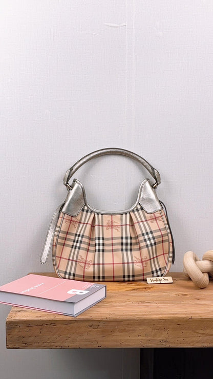 Burberry Beige Haymarket Check Shoulder Bag