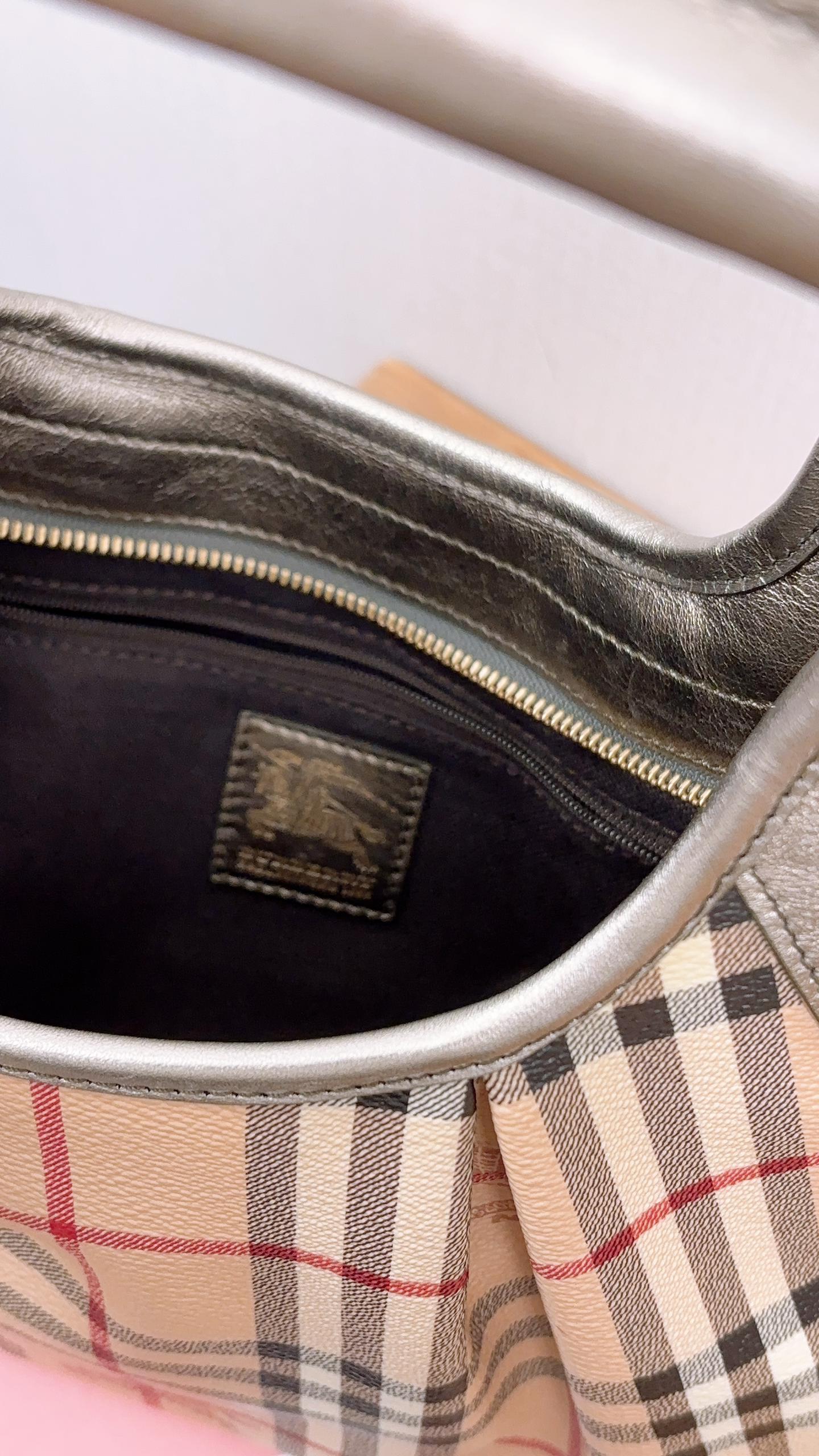 Burberry Beige Haymarket Check Shoulder Bag