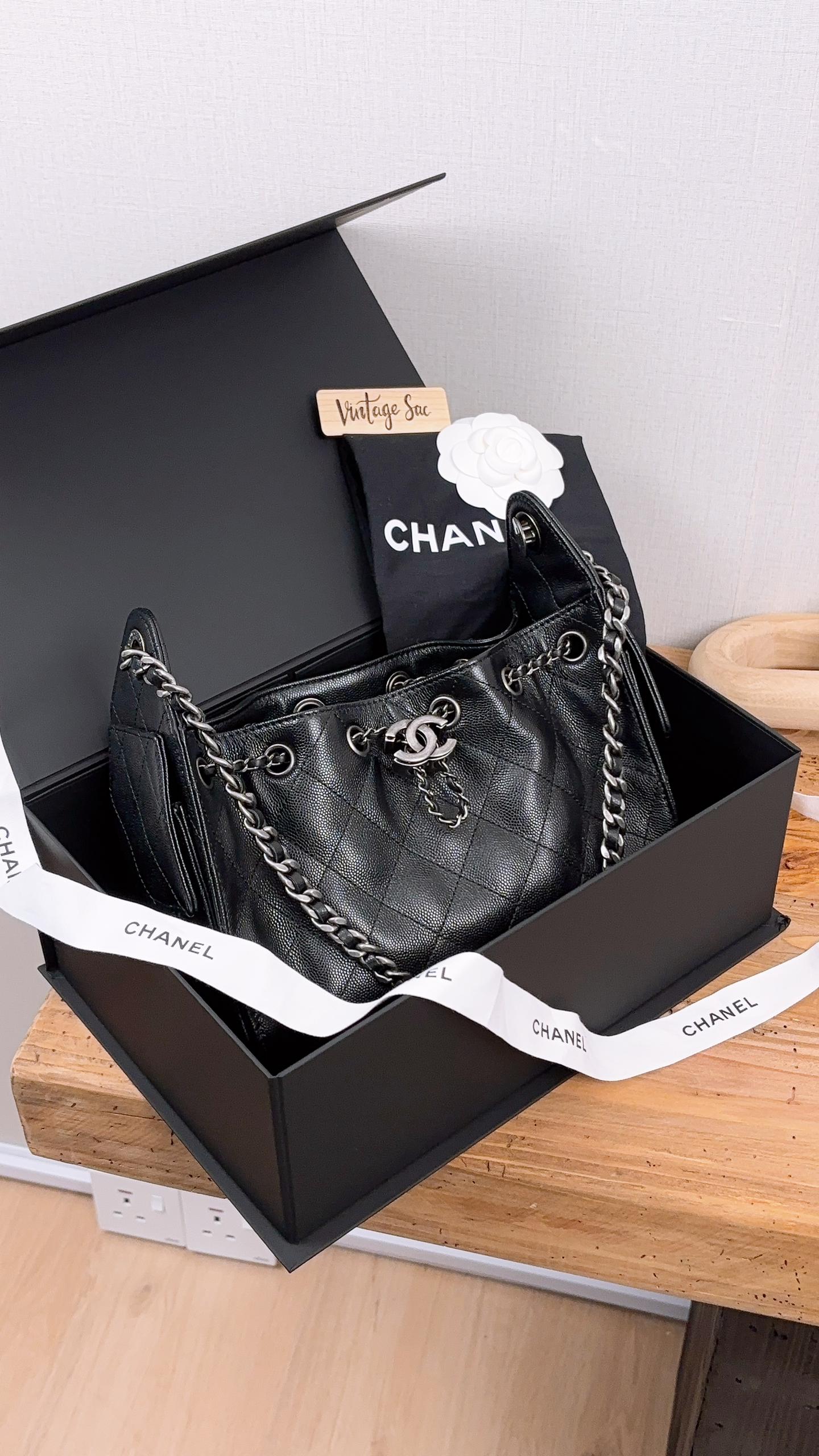 Chanel Black Caviar Mini 25 Bag (RHW)