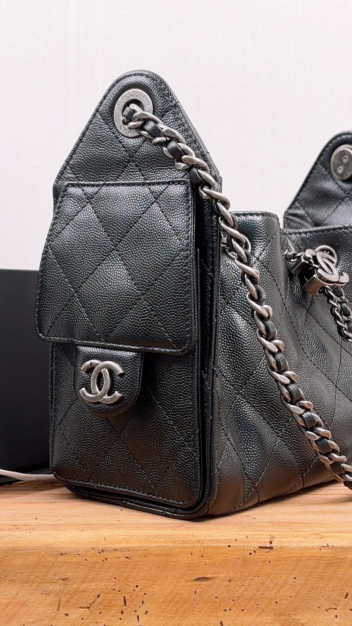 Chanel Black Caviar Mini 25 Bag (RHW)