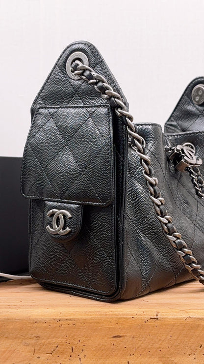 Chanel Black Caviar Mini 25 Bag (RHW)