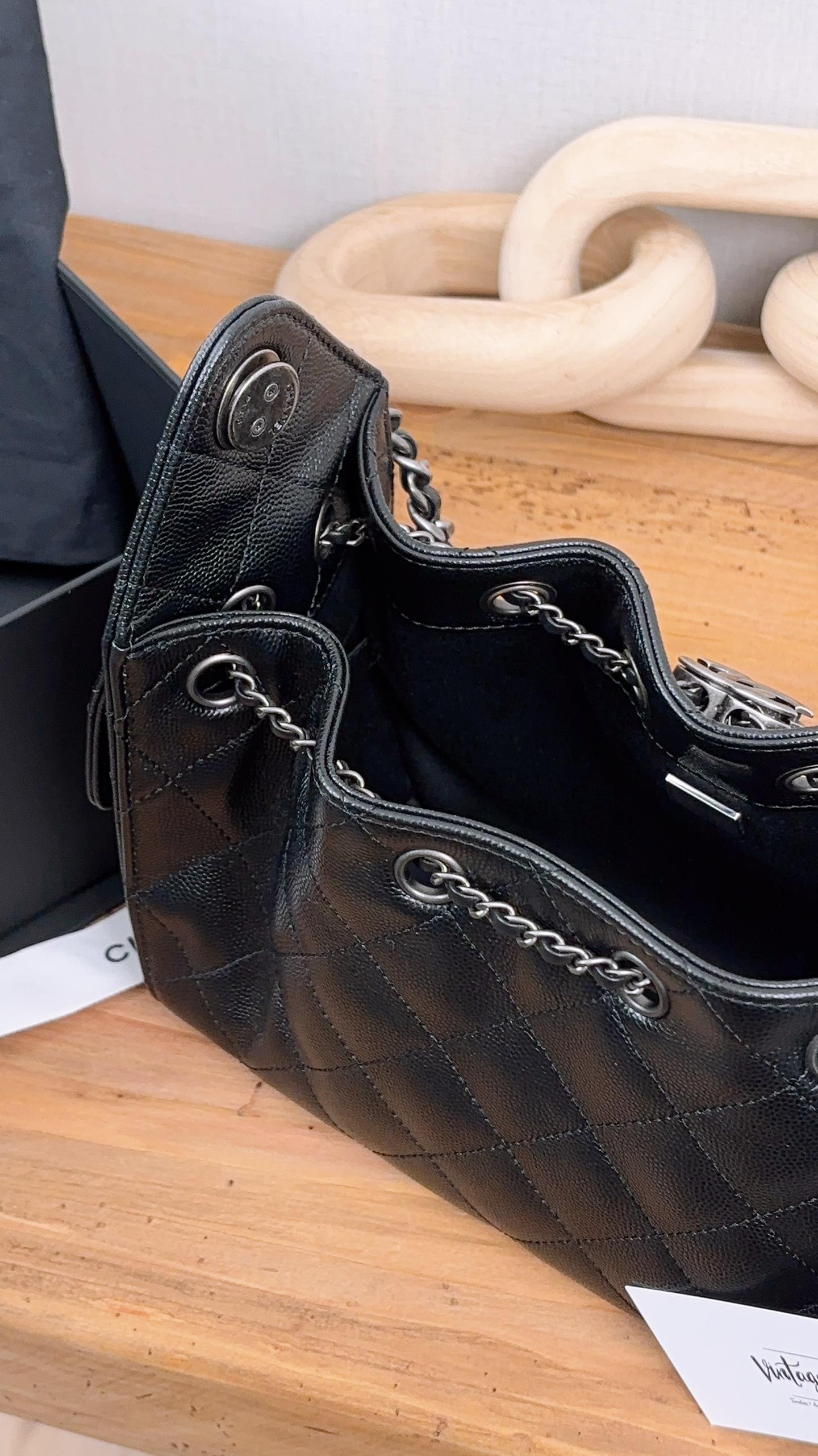 Chanel Black Caviar Mini 25 Bag (RHW)