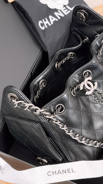 Chanel Black Caviar Mini 25 Bag (RHW)