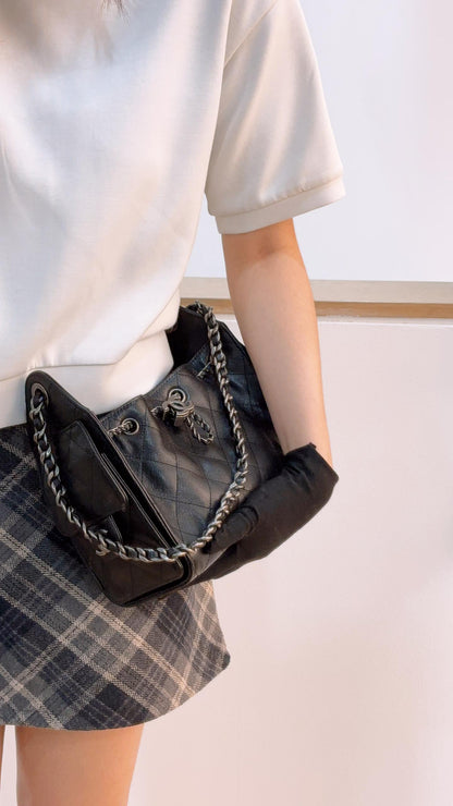 Chanel Black Caviar Mini 25 Bag (RHW)