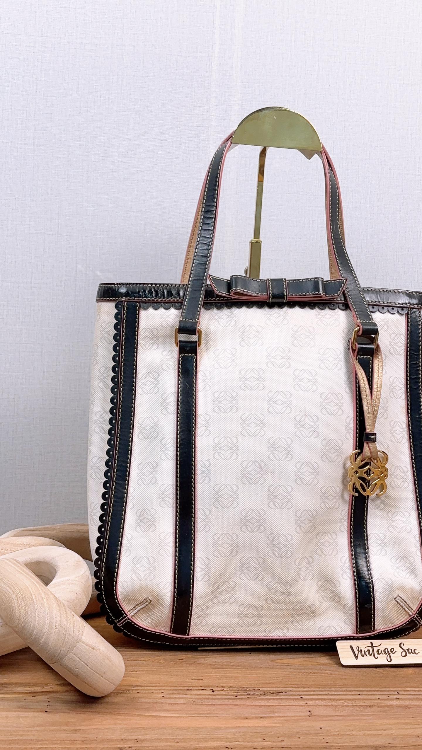 Loewe Off White Laced Anagram Vertical Tote