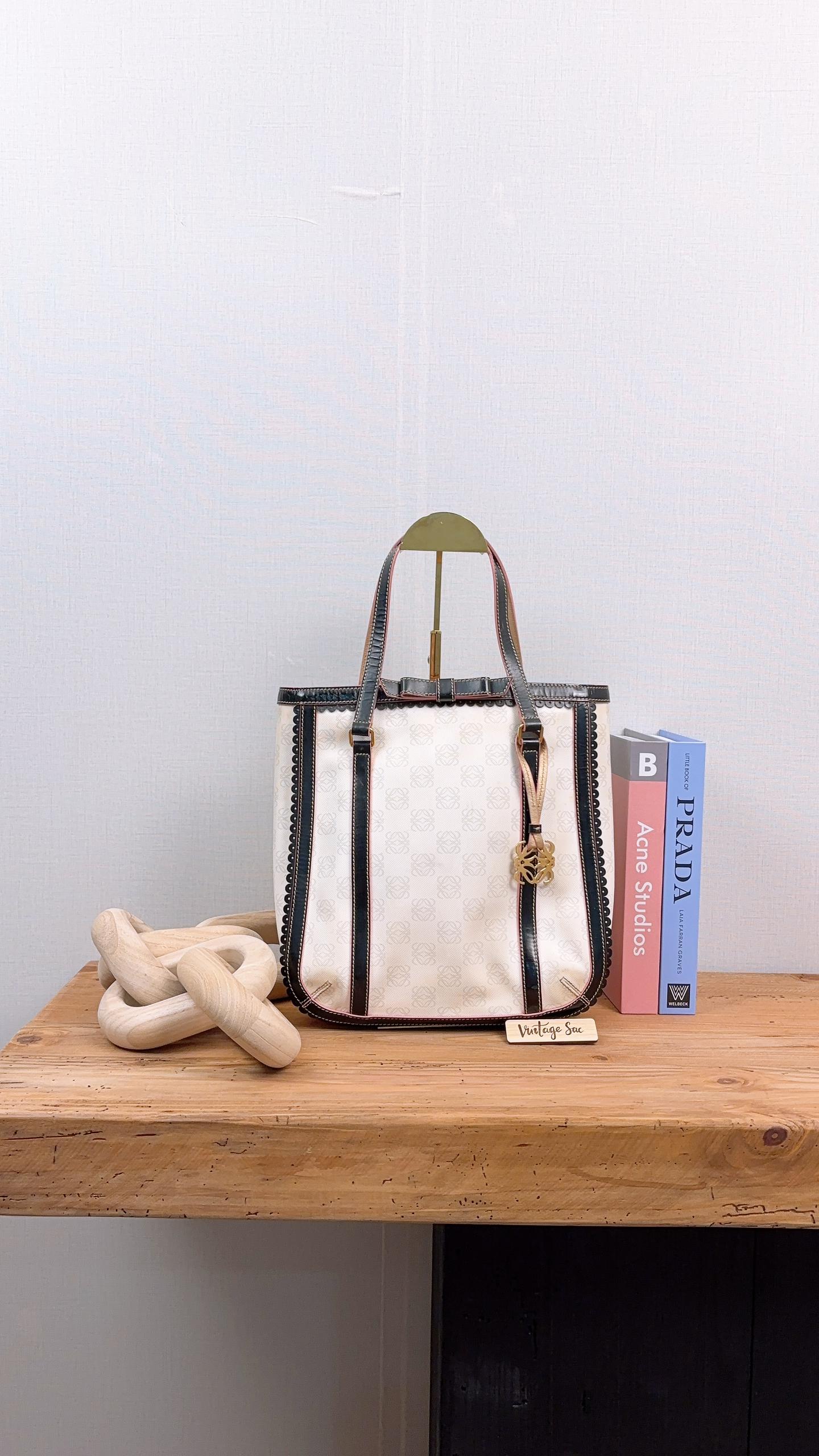 Loewe Off White Laced Anagram Vertical Tote