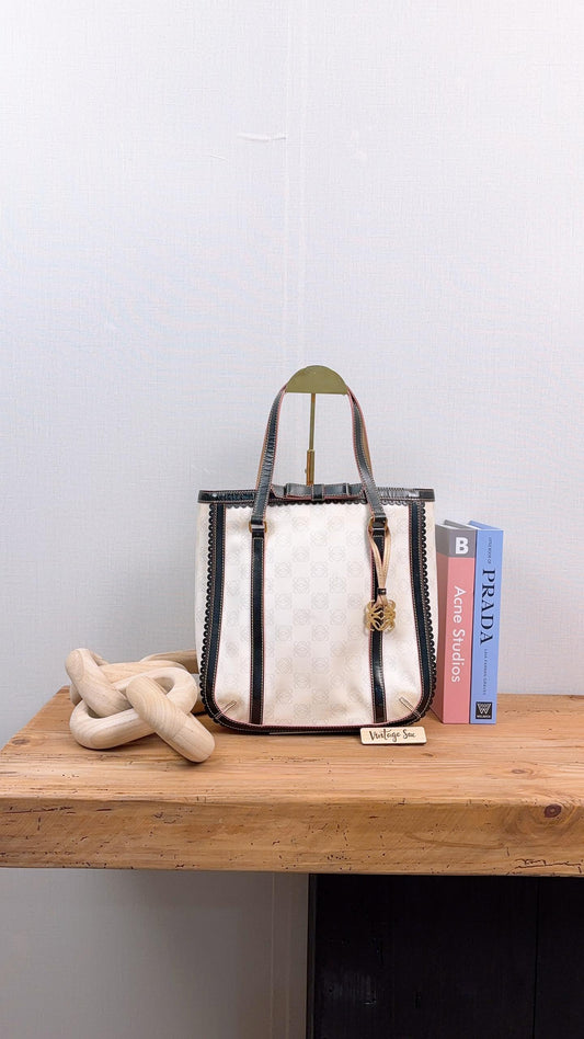 Loewe Off White Laced Anagram Vertical Tote